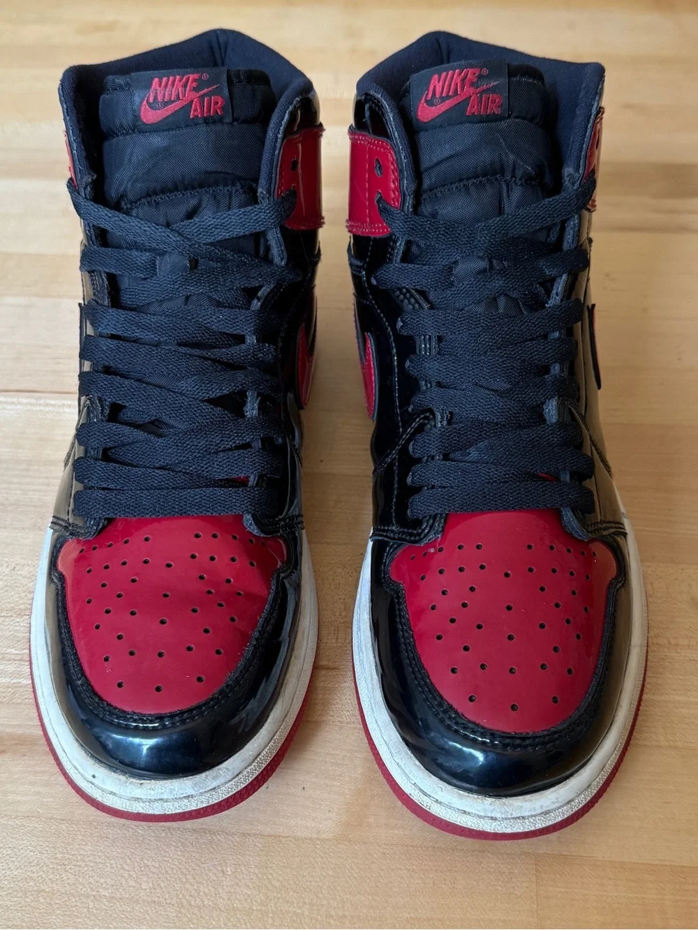 🏀Air Jordan 1 Patent Bred Retro High OG Size 13 Mens Sneakers 2021 555088-063